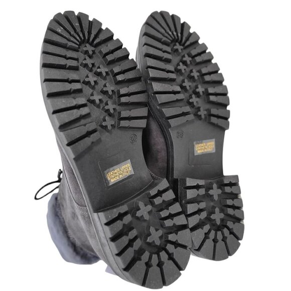 NWT Made In Italy Genuine Suede Leather Ankle Booties Boots Gray Women Size 8 - Picture 7 of 15